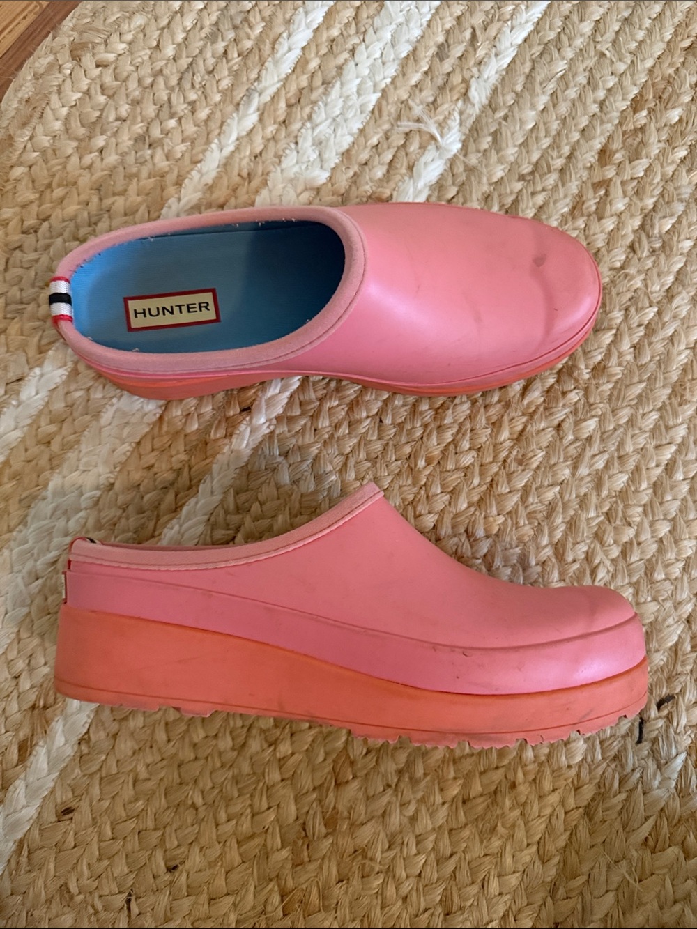 Hunter Pink Slip-On Platform Clogs